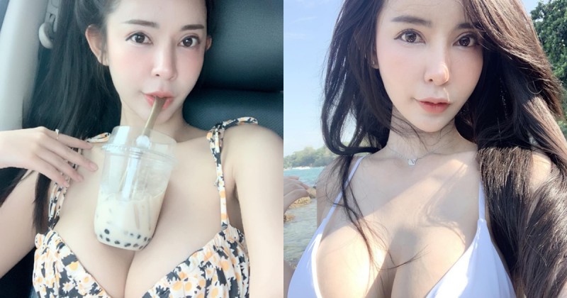 【WPT扑克】泰國極品正妹「Phatthira」喝奶茶不用手，「雪白大珍珠」份量十足光看就超飽～