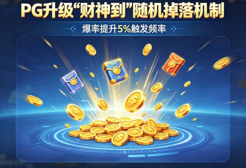 【WPT扑克】PG升级“财神到”随机掉落机制,爆率提升5%触发频率。