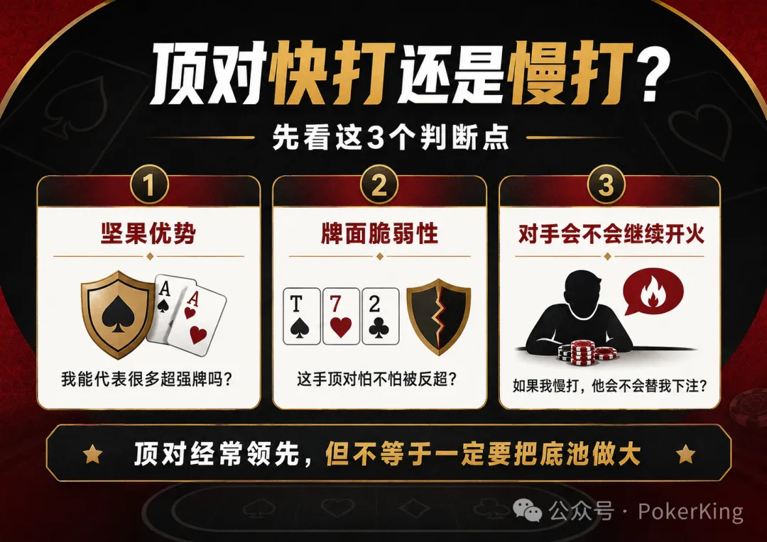 【WPT扑克】别一拿顶对就加注:这5种情况,慢打反而赢得更多