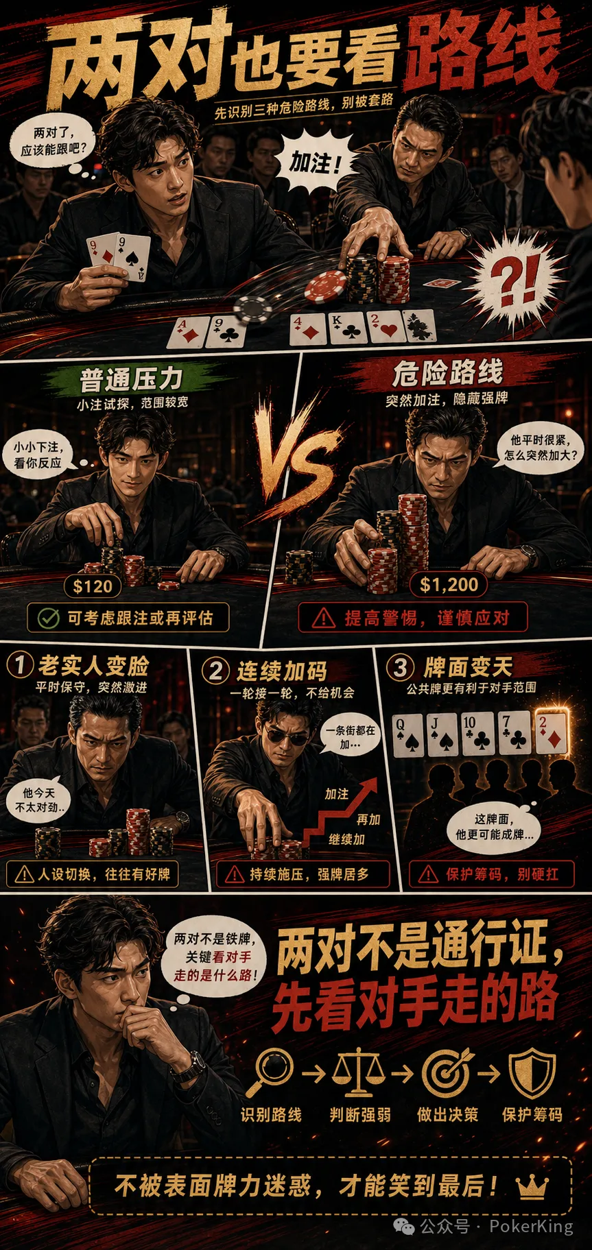【WPT扑克】两对被加注，为什么越看越危险？三条路线帮你重新估价