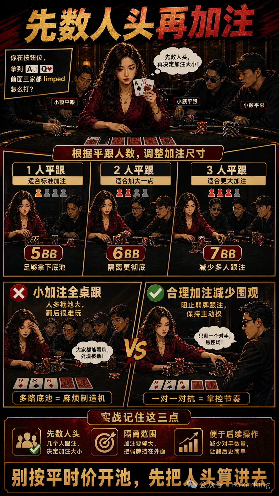 【WPT扑克】多人平跟后怎么加注?先数人头,再看牌和位置