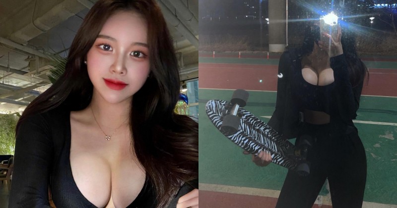 【WPT扑克】白皙長髮正妹「深夜爆乳玩滑板」，渾圓飽滿的「巨大車頭燈」有夠搶眼！