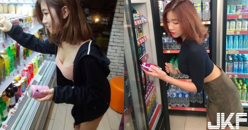 【WPT扑克】超商驚見「白皙大奶妹」身材好驚人！「彎腰倒奶」選飲料，店員忍不住起立服務了！